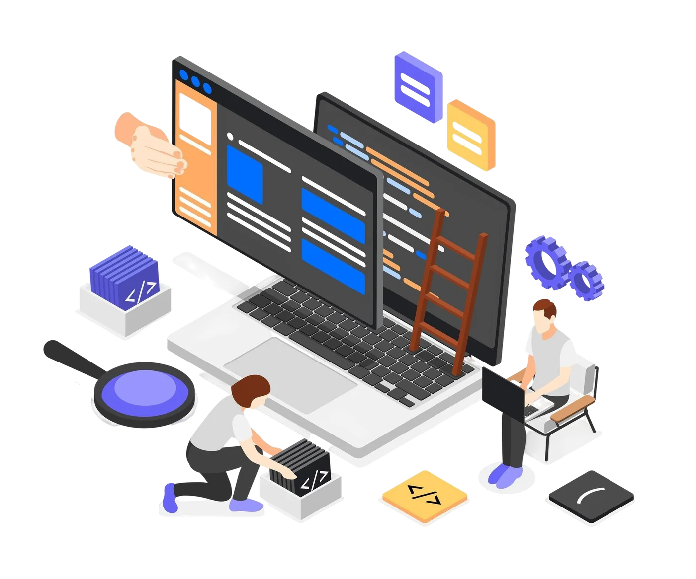 Abstracte weergave van software-ontwikkeling